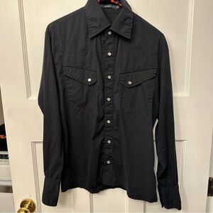 ⭐️ Pusch Small Black Snap Button Shirt
